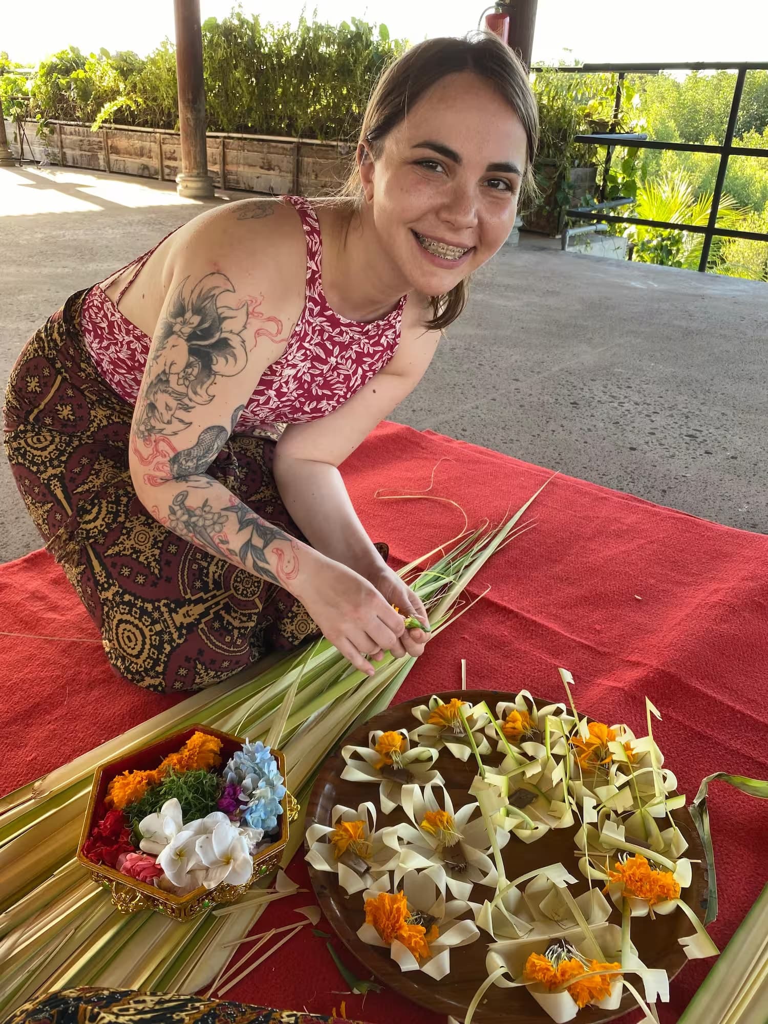 Canang making workshop and temple visit