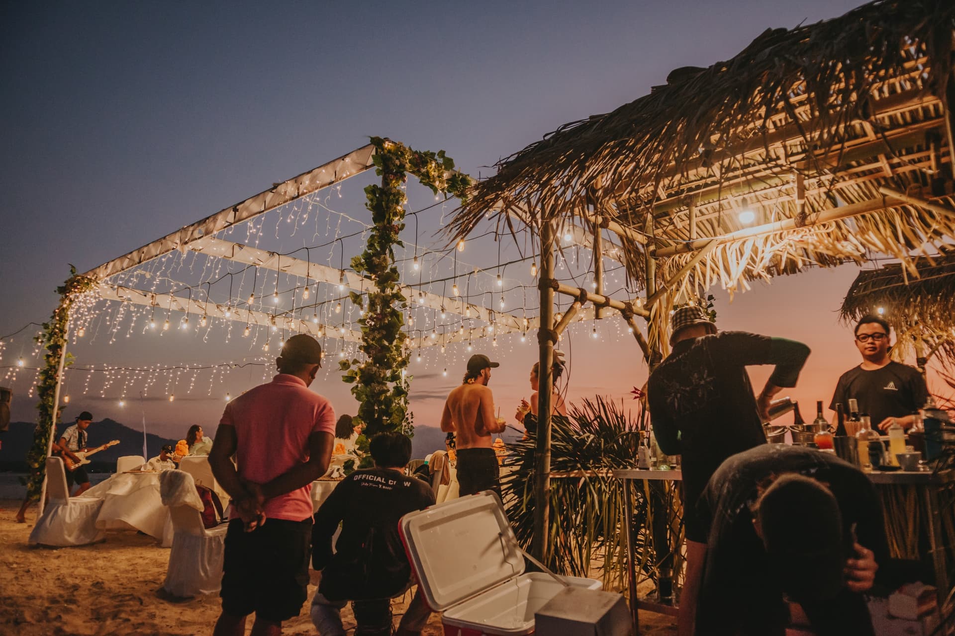 Fresh seafood barbecue on pristine Gilih Putih beach