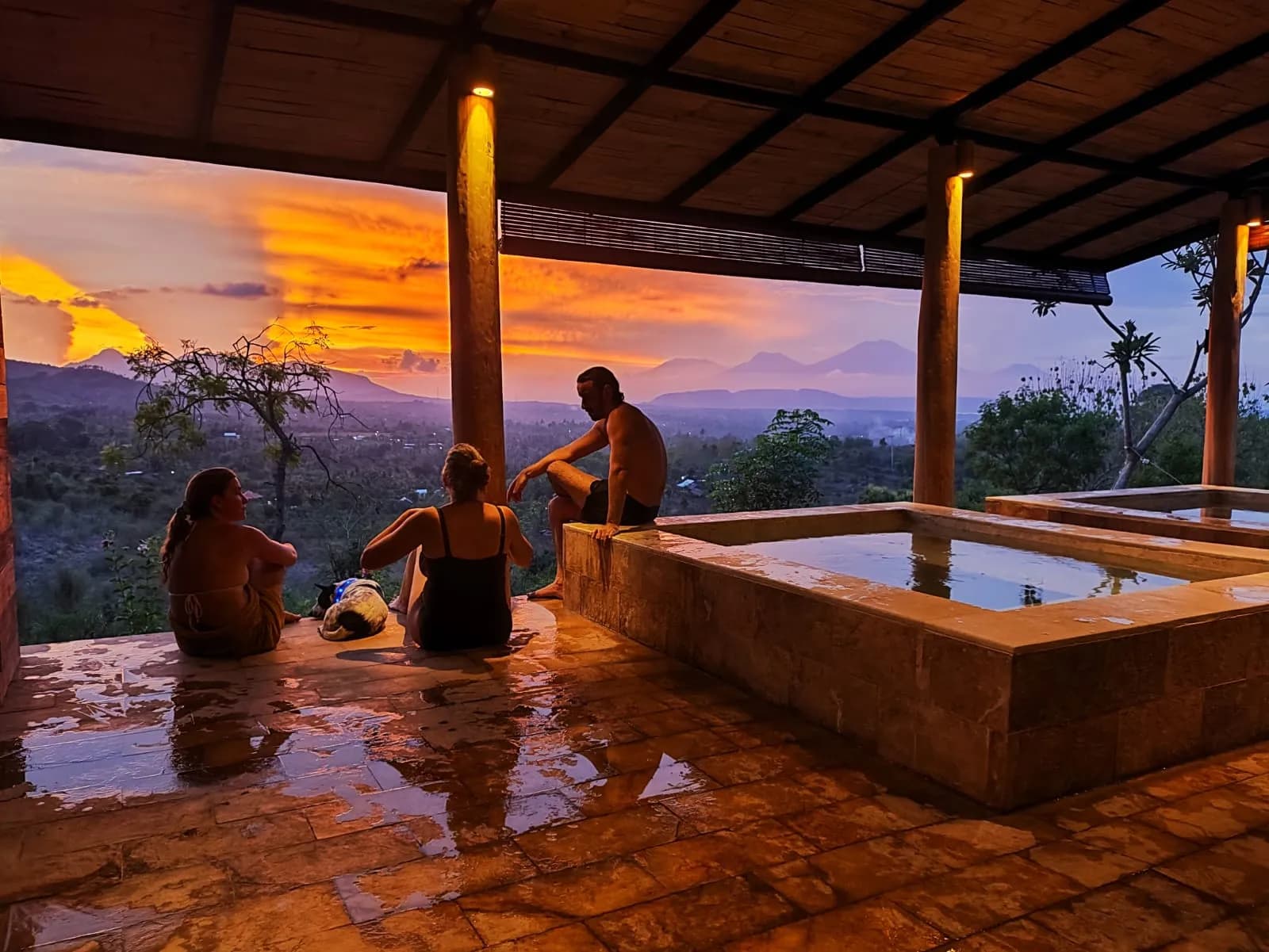 Spa with spectacular outdoor valley views
