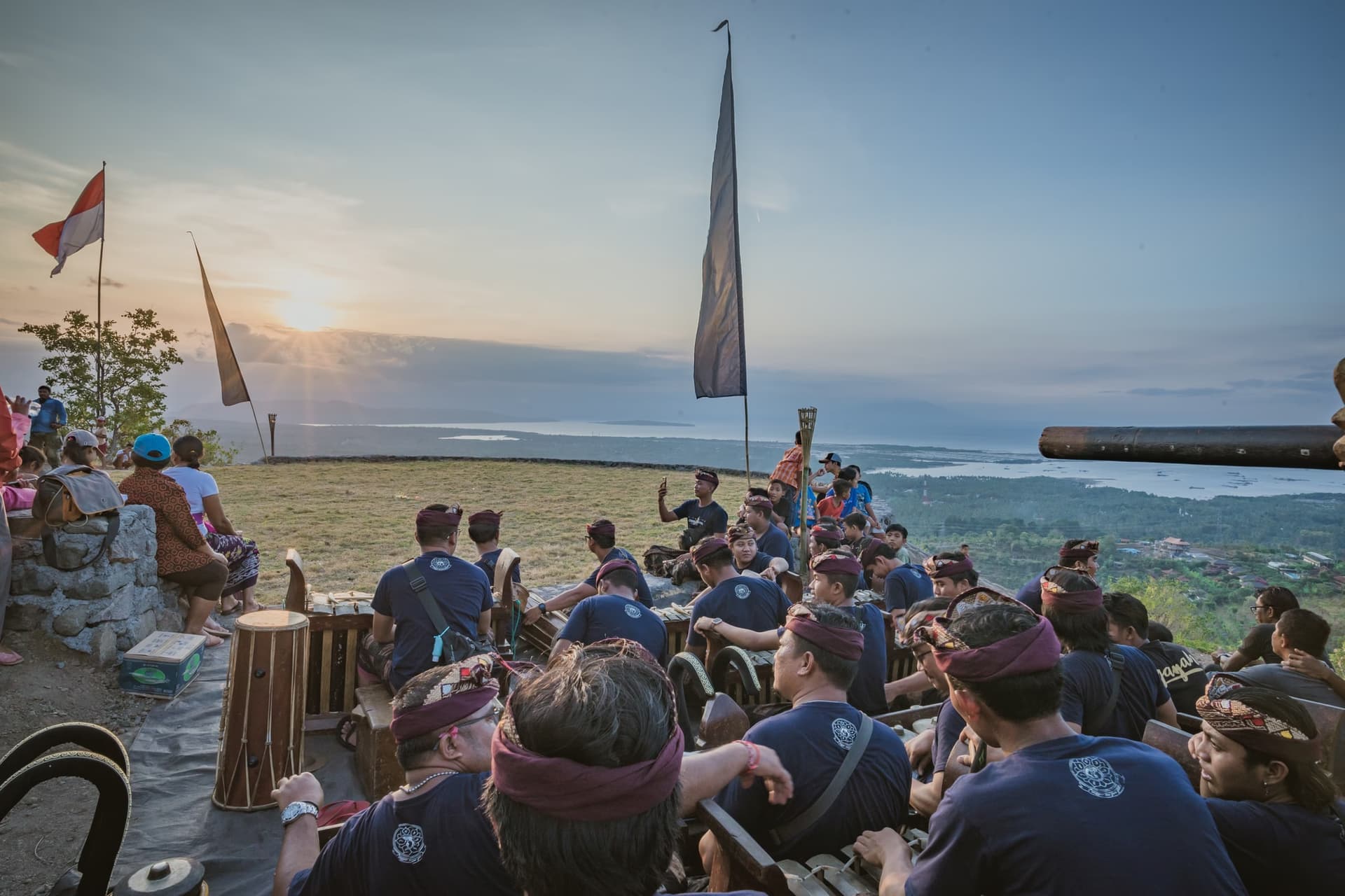Cultural performance at Sumberkima Stage during golden hour