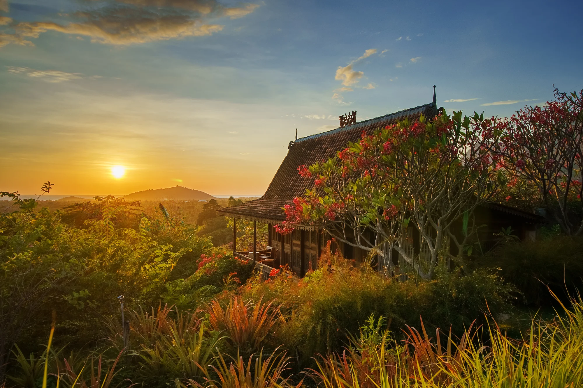 Basuki wooden house with traditional architecture and natural surroundings