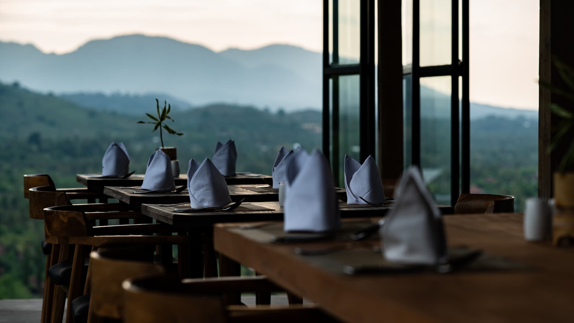 Senja Restaurant volcano dining with mountain views