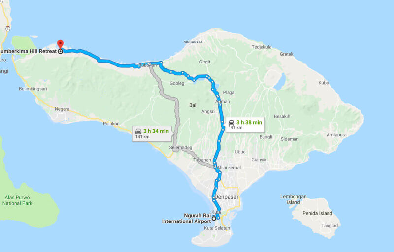 Route 1 - The scenic route map