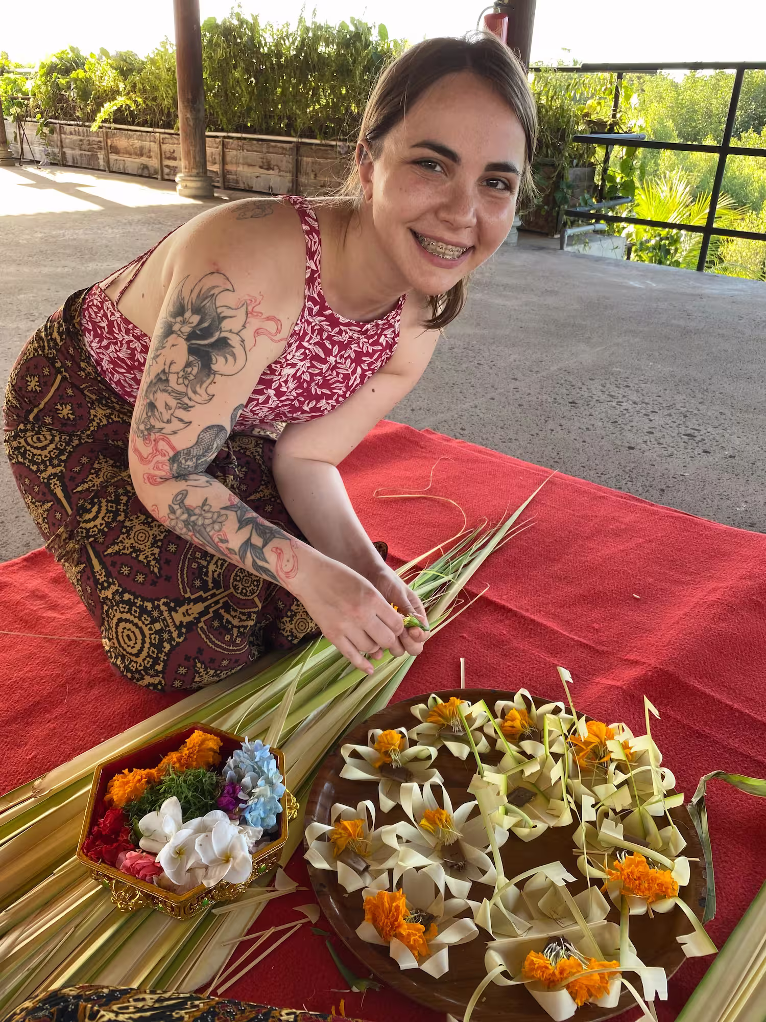 Canang making workshop and temple visit