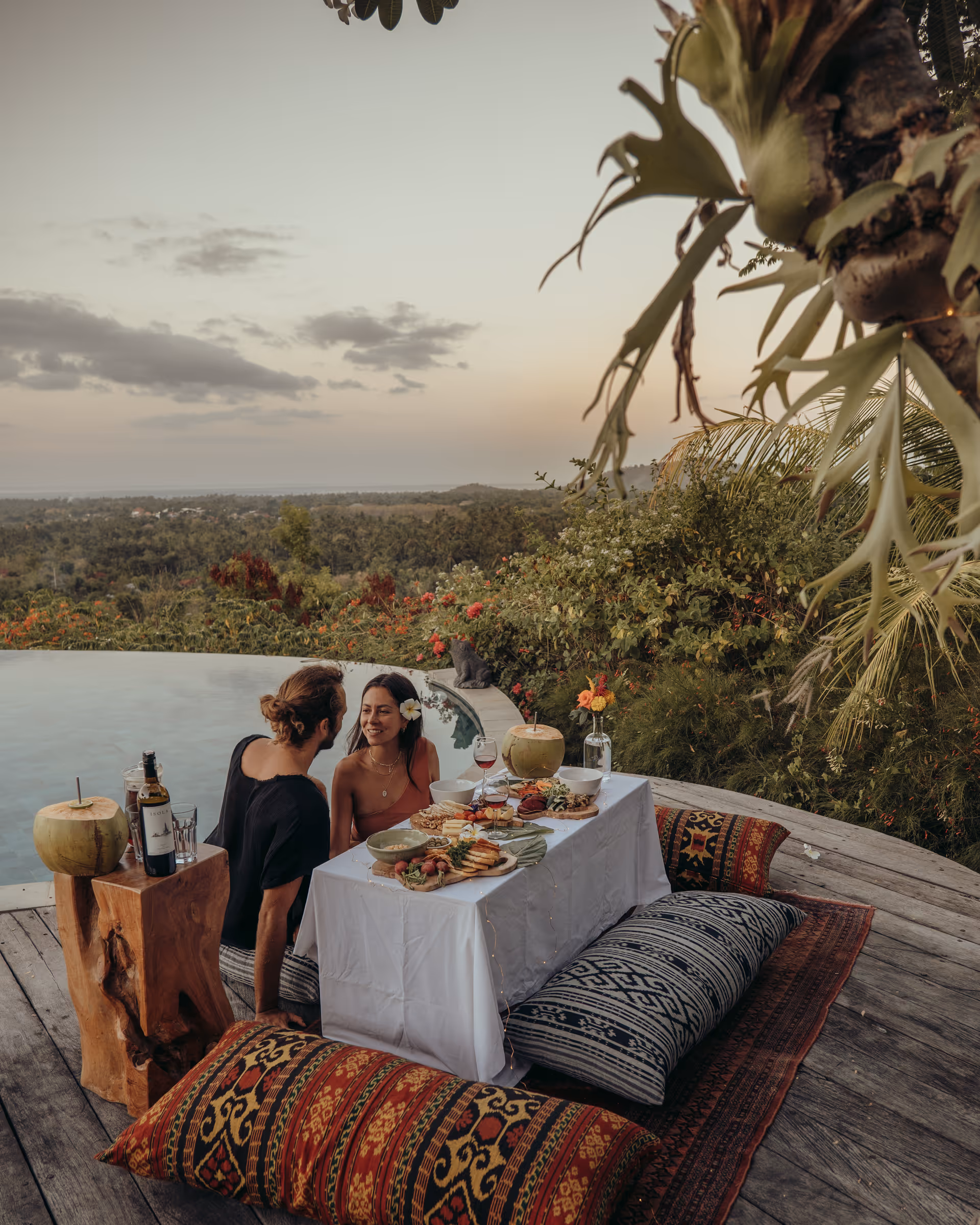 Romantic private villa dining with spectacular views