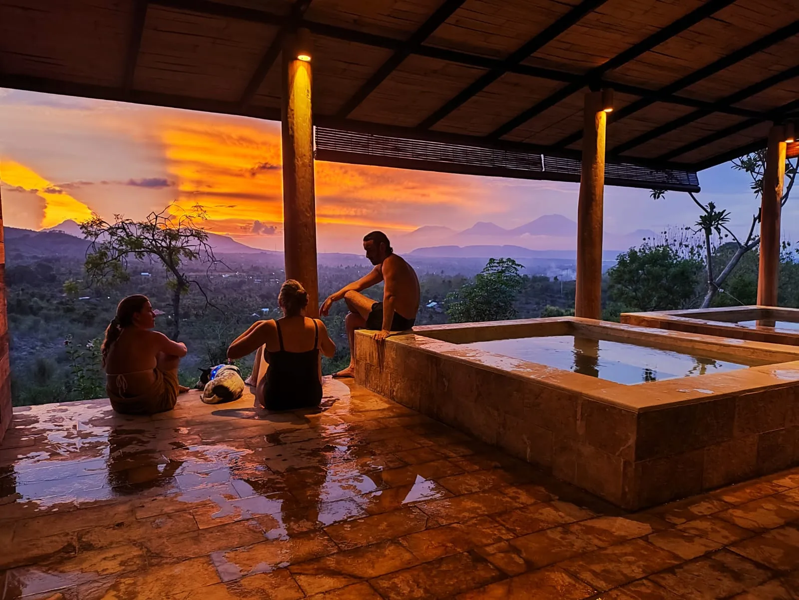 Spa with spectacular outdoor valley views