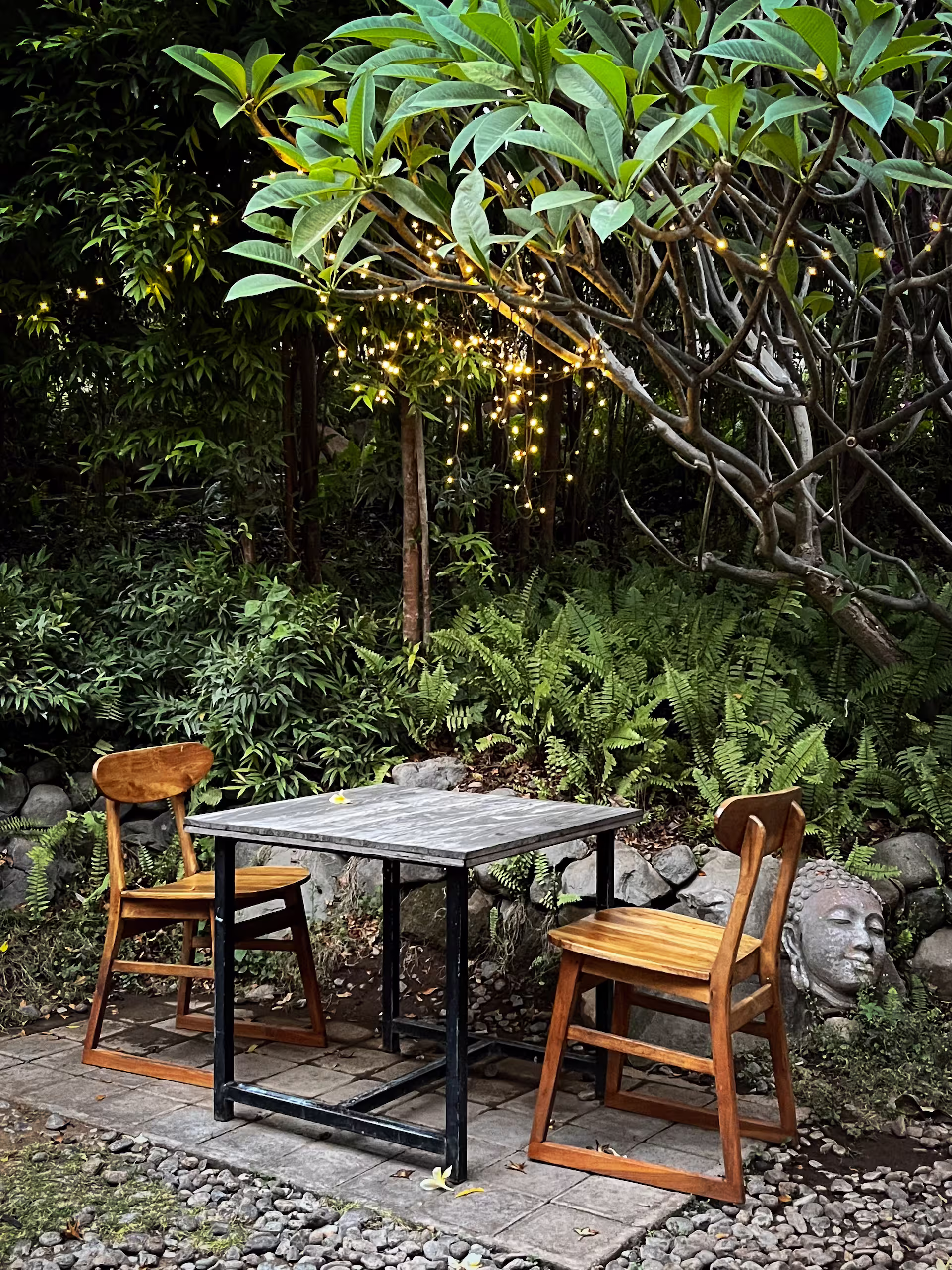 Suma Restaurant outdoor dining with garden views