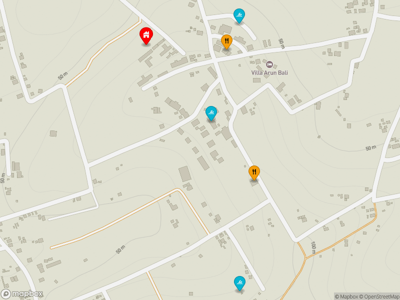 Villa Coco location map showing nearby restaurants and pools
