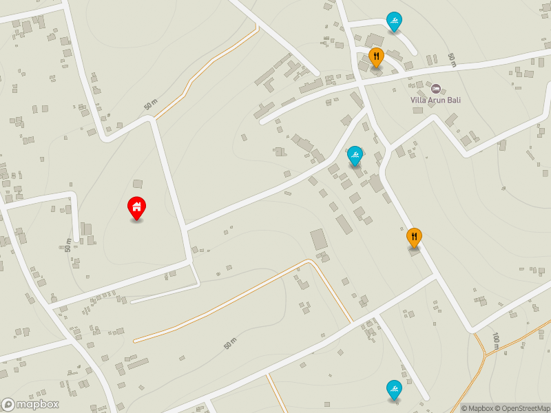 Villa Pindo location map showing nearby restaurants and pools
